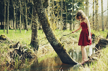 Girl on Tree